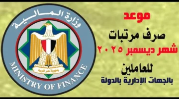 موعد صرف مرتبات ديسمبر 2025 للعاملين بالدولة في مصر.. التفاصيل الكاملة